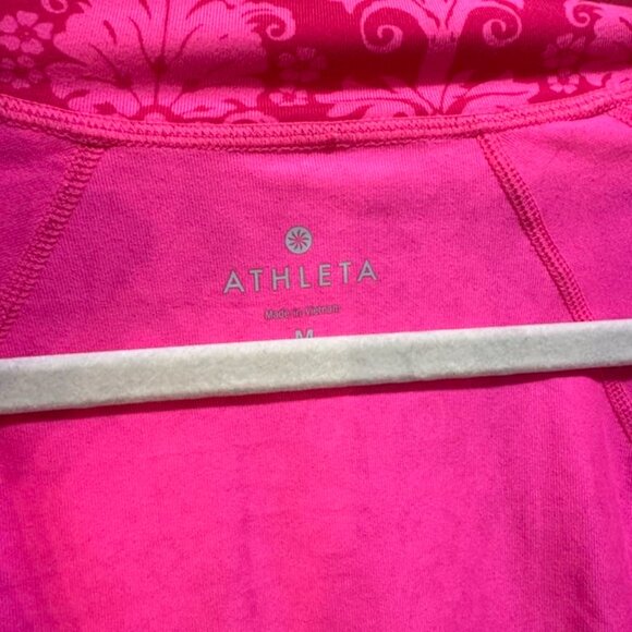 Athleta Half Zip Pull Over | Pink Floral | Medium - Picture 4 of 7